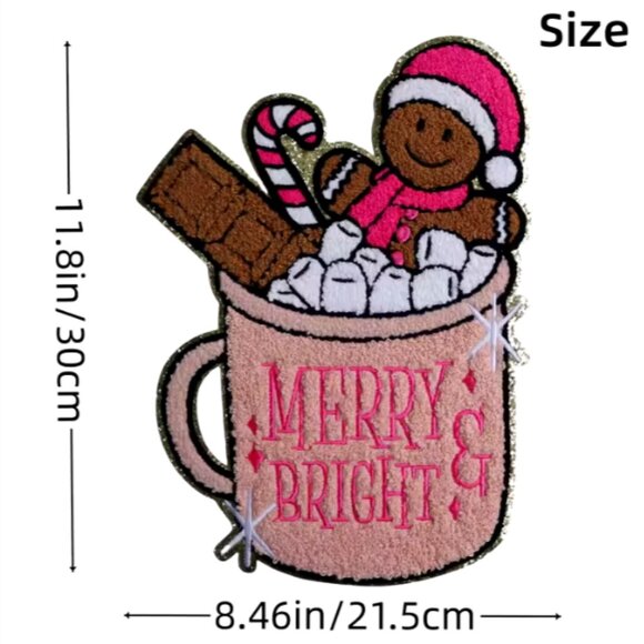 Custom Full Embroidery Sew On/Iron On Large Gingerbread Man - Picture 4 of 4